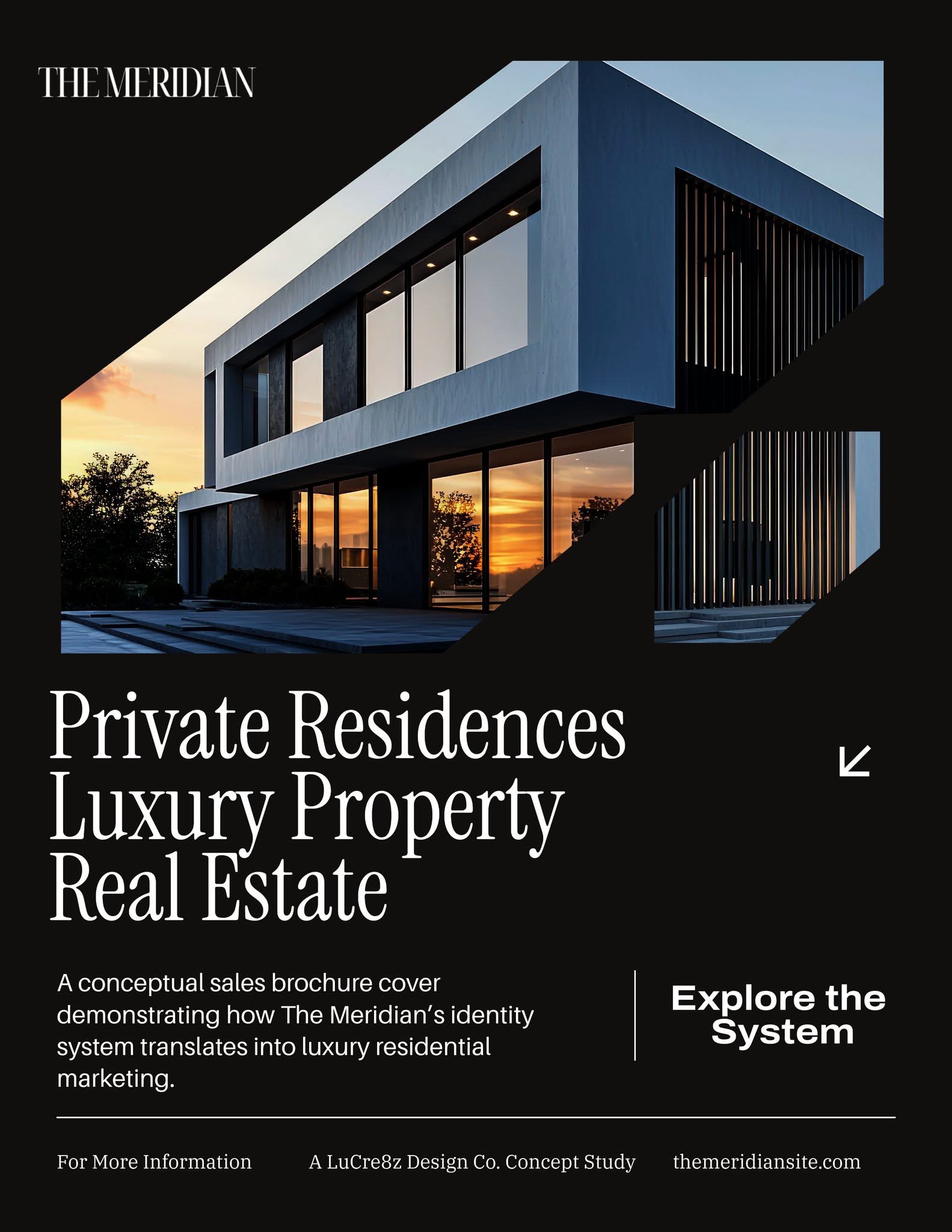 The Meridian luxury real-estate brochure concept