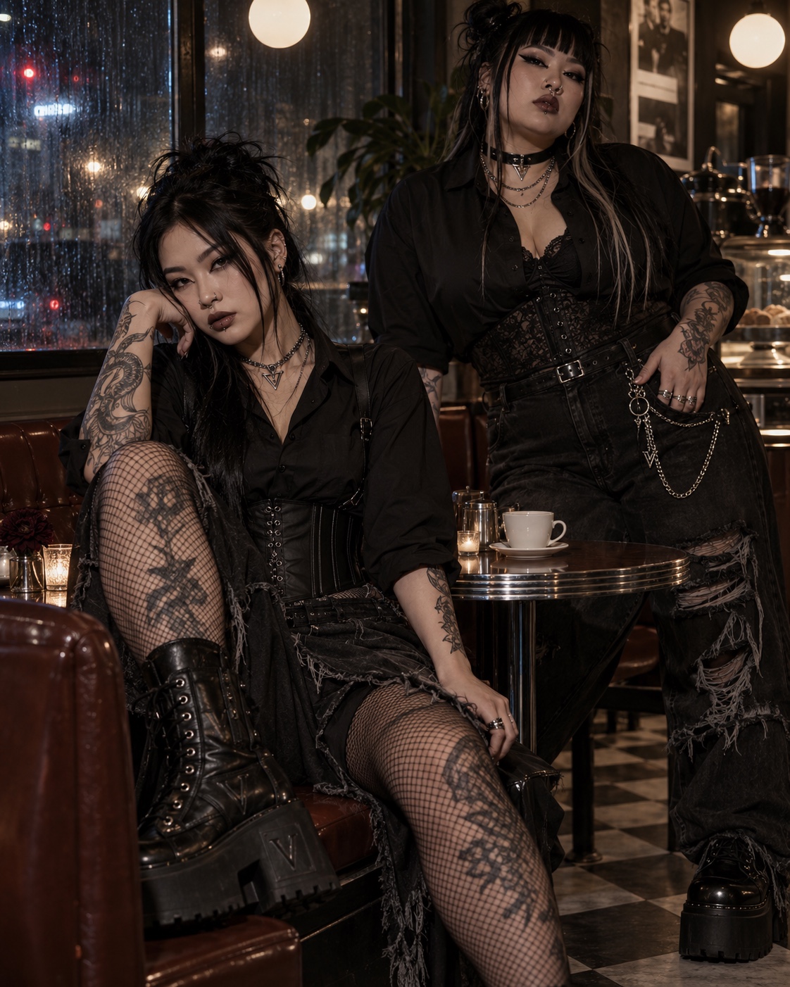 Alternative womenswear café editorial